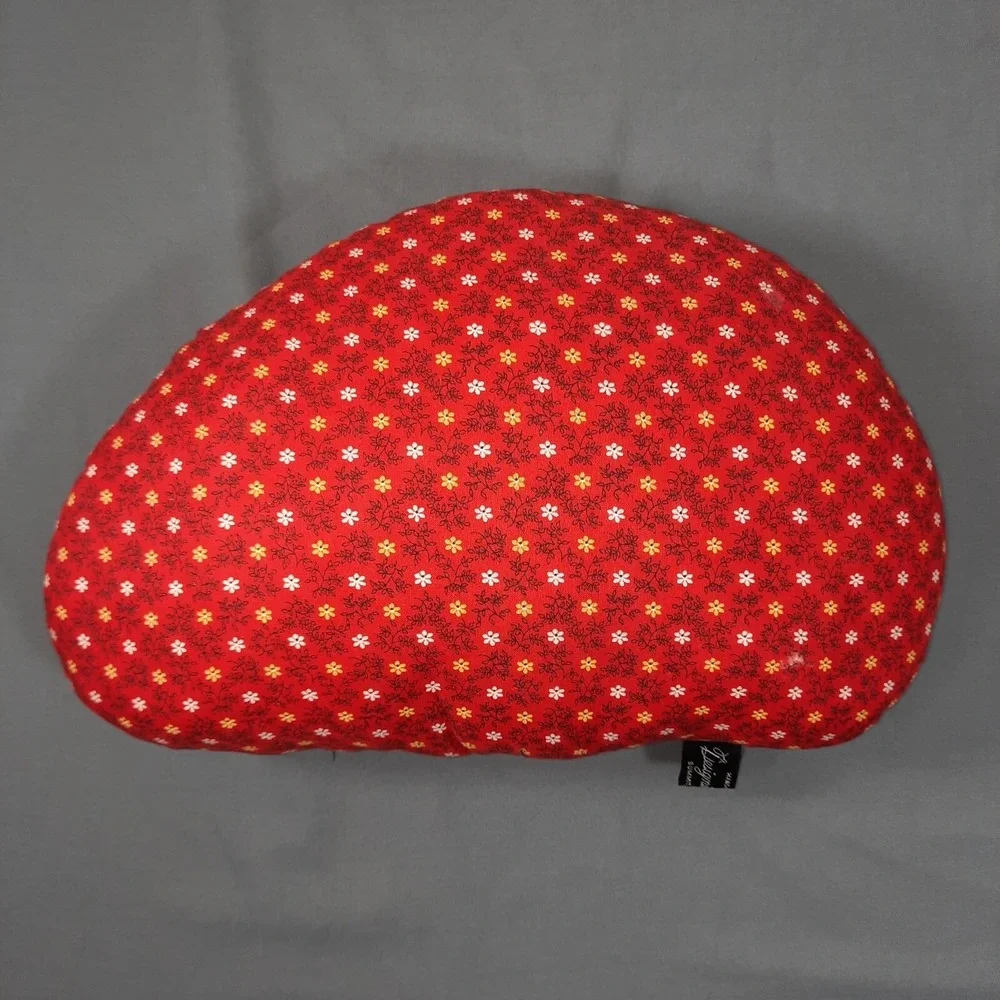 Vintage Handmade Dog Throw Pillow Red‎ Calico Floral Puppy Cottagecore Country